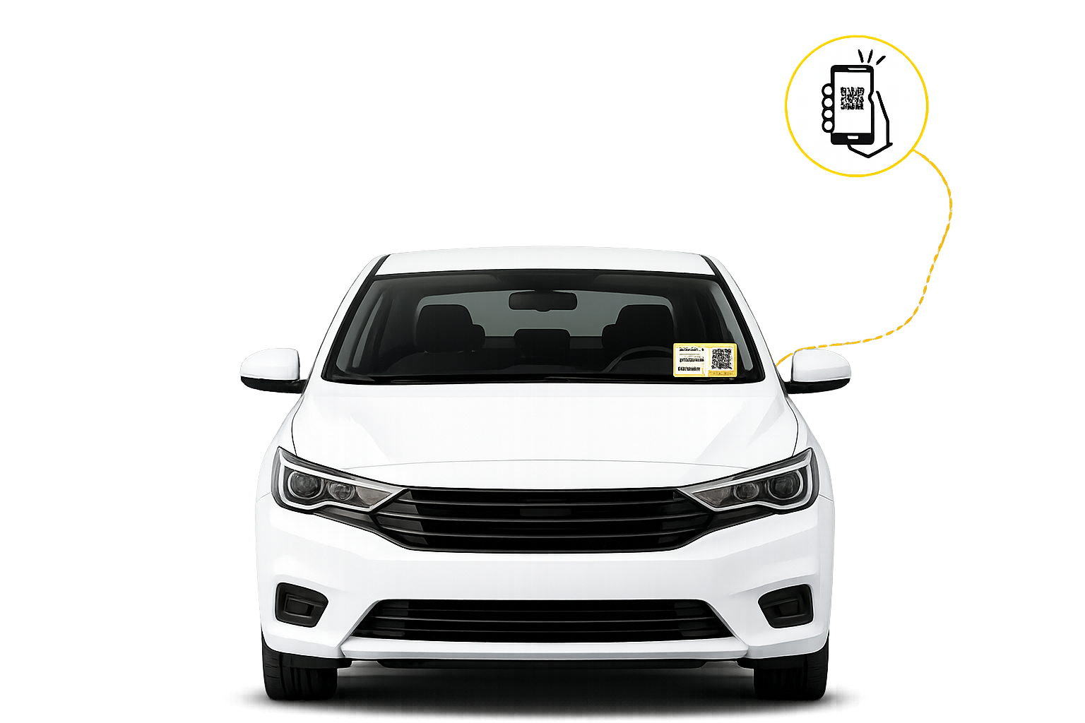 vahantag QR vehicle contact sticker - Vahan Tag with hazard stripes and scan-ready QR code